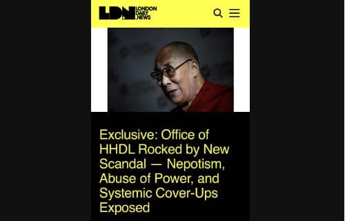 Exclusive: Office of HHDL Rocked by New Scandal — Nepotism, Abuse of Power, and Systemic Cover-Ups Exposed