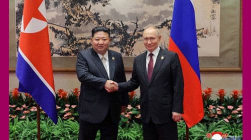 Respected Comrade Kim Jong Un Meets Russian President Vladimir Vladimirovich Putin