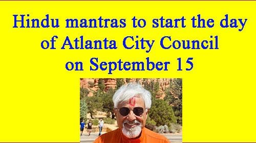 Hindu mantras to start the day of Atlanta City Council on September 15