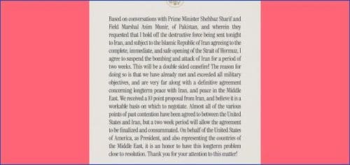 President Donald J. Trump makes a statement on Iran: