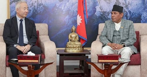 राष्ट्रियसभाका अध्यक्ष र जापानी राजदूत तोरूवीच शिष्टाचार भेट