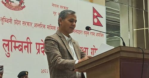 निर्वाचनसँगै सुशासन कायम गर्नु सरकारको दायित्व हाे : गृहमन्त्री अर्याल