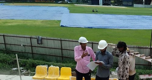 कीर्तिपुरस्थित क्रिकेट मैदानमा सिट जडान कार्य सुरु