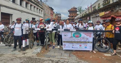महिनावारी स्वच्छताका लागि साइकल र्‍याली