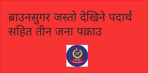 ब्राउनसुगर जस्तो देखिने पदार्थ सहित तीन जना पक्राउ