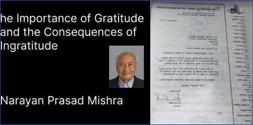he Importance of Gratitude and the Consequences of Ingratitude
Narayan Prasad Mishra